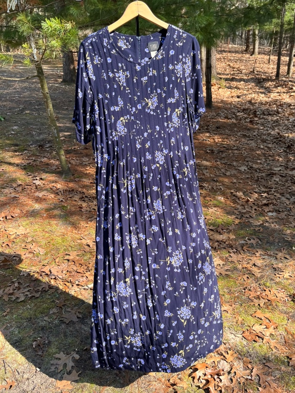 90s Teddi Woman Dark Floral Grunge Midi Dress Size 14W Whimsigoth Retro